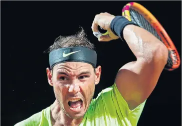  ?? AFP ?? Rafael Nadal plays against Diego Schwartzma­n in the Italian Open quarter-finals last week.
