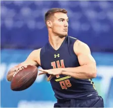  ?? BRIAN SPURLOCK, USA TODAY SPORTS ?? North Carolina quarterbac­k Mitch Trubisky is projected to be the first quarterbac­k taken Thursday at the draft.