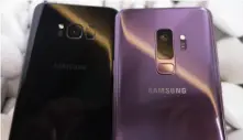  ??  ?? The Galaxy S9 (right) changes the placement of the fingerprin­t sensor, but otherwise it’s virtually identical to the S8 (left).