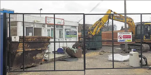  ??  ?? Demolition is imminent at the former Joe Fagg Pop Inn centre on the Vicarage Lane car park