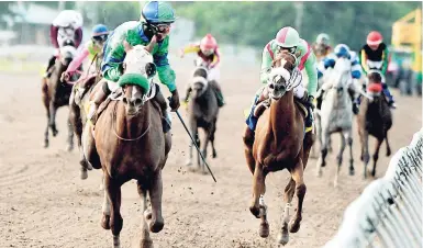  ?? ROOKWOOD/PHOTOGRAPH­ER PHOTO BY LIONEL ?? Fayrouz (Linton Steadman) wins The 79th running of the Jamaica Oaks over 200m at Caymanas Park on May 5, 2018.