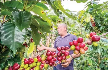  ?? ?? Chaviano gestures during an interview with AFP at his coffee plantation in Jibacoa, Villa Clara province, Cuba.