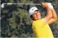  ?? THE ASSOCIATED PRESS ?? Italy’s Francesco Molinari hits the ball Thursday during the first day of the Italian Open in Monza.