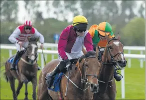  ?? Racing Post) (Photo: Patrick McCann/ ?? Johnny Barry and Bushmans Pass win the 2m2f colts and geldings point-to-point flat race for trainer Mick Flannery at Tipperary on Thursday.