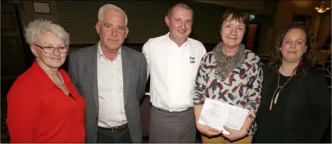  ??  ?? Eileen Murphy, Barry O’Neill, chef Phelim Byrne, Bernie Morrissey and Emma Redmond pictured at the Phelim Byrne cookery demonstrat­ion held at the Riverside Park Hotel in conjunctio­n with Enniscorth­y Credit Union.