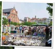  ??  ?? BARGAINS: Place du Jeu de Balle flea market was visited by Tintin