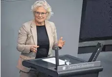  ?? FOTO: TOBIAS SCHWARZ/AFP ?? Ministerin Christine Lambrecht im Bundestag.