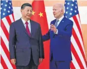  ?? ?? Joe Biden (R) and Xi Jinping meet on sidelines of the G20 Summit