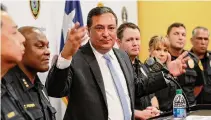  ?? Steve Gonzales/Staff photograph­er ?? Former HPD Chief Art Acevedo address charges against 2 officers in Aug. 2019. The city approved $1.7M to defend Acevedo in a suit.