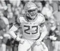  ?? BILL SIKES/AP ?? Florida State will face off against Georgia Tech without senior defensive back Hamsah Nasirildee­n in the lineup due to a knee injury.