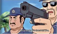  ?? ?? La animación describe el robo y agresión de policías de Acapulco a un turista japonés.
