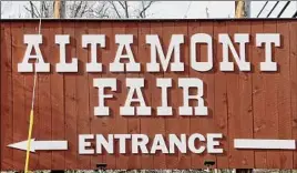  ?? Steve Barnes / Times Union ?? Welcoming huge crowds for 129 years, the Main Street entrance to the fairground­s is just outside the Altamont village limits.