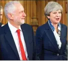  ??  ?? NEGOTIATIO­NS: British PM Theresa May and Jeremy Corbyn