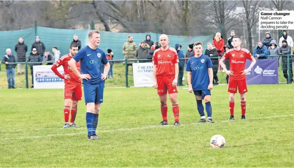  ?? ?? Game changer Niall Cannon prepares to take the deciding penalty