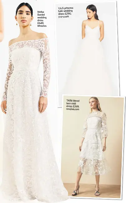 strapless open back dress ASOS Angelina | Lace Wedding Dress with V Neckline and Slit | Sheath Bridal Gown with Flowy Skirt | Under