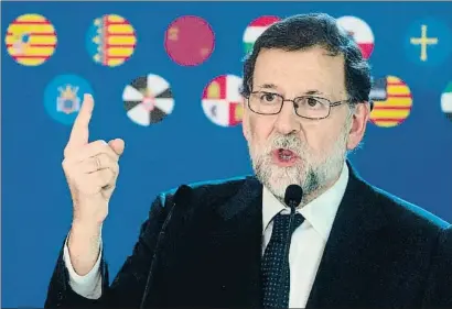  ?? QUIQUE GARCÍA / EFE ?? El presidente del Gobierno, Mariano Rajoy, ayer en Barcelona