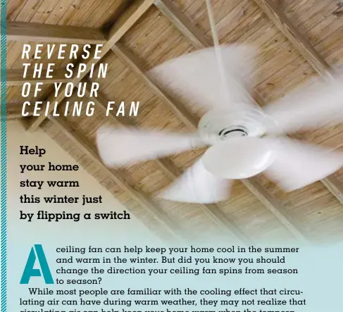 Reverse The Spin Of Your Ceiling Fan