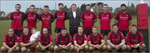  ??  ?? The New Ross squad wth Irish internatio­nal and former clubman Tadhg Furlong prior to Sunday’s home victory over Athy.