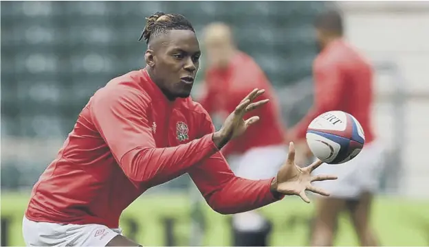  ??  ?? 0 England’s lock Maro Itoje takes part in a training session at Twickenham ahead of this afternoon’s Autumn Nations Cup clash against Ireland