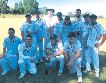  ??  ?? WDCA division four premiers after a remarkable comeback are Neerim District. The team includes (back, from left) William Whyte, Davin George, Lachlan Burn, Jamie Gleeson (man of the match), Matt Ward, Marc Tymkin, Cameron Law, Brett Bransgrove, (front,...