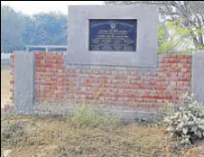  ?? HT PHOTO ?? Foundation stone of multi-purpose sports stadium at Phagwara on Monday.