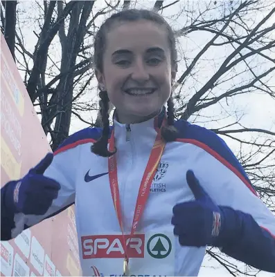  ??  ?? Tiffany Penfold with her medal in the Netherland­s