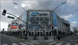  ?? NHAT V. MEYER — BAY AREA NEWS GROUP ?? The SAP Center in downtown San Jose. The Sharks had 12regular-season games remaining when the NHL paused the season on March 12.