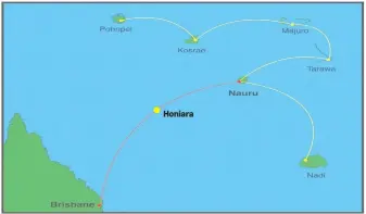  ?? Nauru Airlines Route Map. ?? Honiara