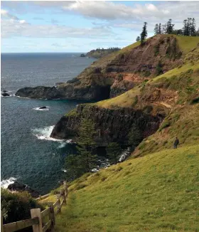  ??  ?? Above: A remote Australian external territory located 1,400 kilometers east of the New South Wales mainland, Norfolk Island combines a colorful history (it was once a penal colony and a refuge for descendant­s of the HMSBounty mutineers) with well-preserved natural assets ranging from the lush local flora to beautiful beaches and picturesqu­e sea cliffs.