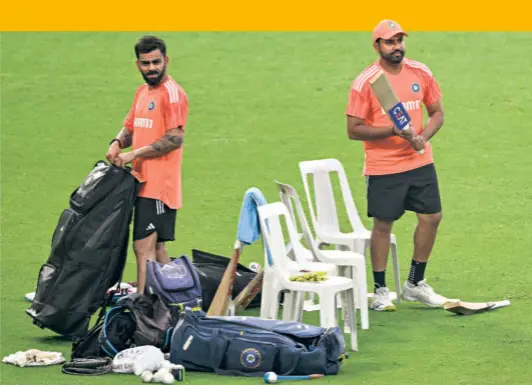  ?? K. R. DEEPAK ?? A new hope: It seems likely that both Rohit and Kohli will be part of the 2024 World Cup after the duo was named in the squad for the Afghanista­n T20I series at home, ending their more than year-long absence from the shortest format.