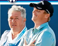  ?? GETTY IMAGES ?? Rueful: Shinkwin and caddie Andy Sutton reflect on blowing a chance to win the Scottish Open