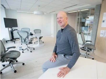 ?? JASON PAYNE ?? Chip Wilson, shown recently at his Vancouver office, has written a book, Little Black Stretchy Pants, detailing the rise and — in his telling — fall of Lululemon. Wall Street is leery about his desire to regain a seat in the company’s boardroom.