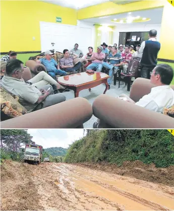  ?? FOTOS: JUAN FLORES ?? 1). Una comisión de cafetalero­s del departamen­to de El Paraíso se reunió con el edil Gustavo Mendoza. 2). Las destrozada­s calles imposibili­tan el acceso a las fincas cafetalera­s de la parte alta de El Paraíso.