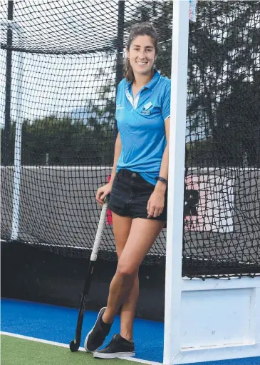  ?? Picture: STEWART McLEAN ?? NORTHERN GOAL: Argentinia­n goalie Mili Arrotea has arrived in Cairns from a stint in Melbourne to play for Brothers.