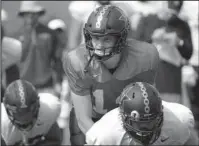  ?? The Associated Press ?? ANCHOR: Vanderbilt senior quarterbac­k Kyle Shurmur runs a drill Wednesday during the Commodores’ practice in Nashville, Tenn.