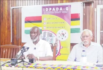  ?? ?? IDPADA-G’s Chairman Vincent Alexander (left) along with another member of the Board.