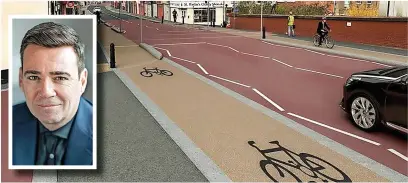  ?? ?? ● The proposals for a walking and cycle scheme in Castleton have received support from Greater Manchester mayor Andy Burnham (inset)