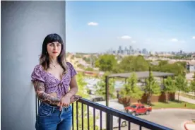  ?? Photograph: Sergio Flores/The Guardian ?? Samantha Hawkins poses for a portrait at her home on in Austin, Texas.