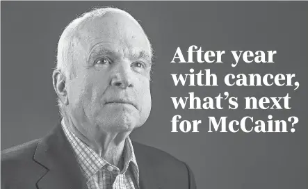  ?? TOM TINGLE/THE ARIZONA REPUBLIC ?? “If you’re asking me, do people think he’ll be back, the answer is ‘No,’ ” political scientist Larry Sabato says. “Would people say that outright? No. And not because it’s uncivil, but because it’s John McCain.”