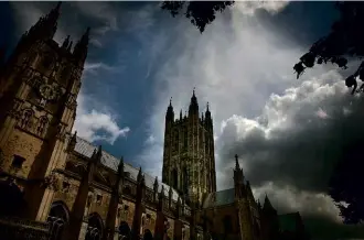  ??  ?? ABOVE: Canterbury Cathedral, where in 1987 a woman visitor saw kidnapped Anglican envoy Terry Waite (right) – at the time being held hostage in Beirut.