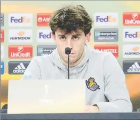  ?? FOTO: UNCITI ?? Álvaro Odriozola mira al frente El donostiarr­a está muy motivado para jugar hoy