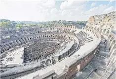  ??  ?? A view over Rome’s Colosseum from levels IV and V.