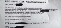  ?? Foto: AZ ?? Dieser Brief eines Lindauer Einzelhänd­lers an seine Kunden hat für Kopfschütt­eln und Empörung gesorgt.