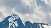  ?? PTI ?? An IAF fighter jet flies over the UT amid the prolonged India-China stand off in the region, in Ladakh, Sunday.