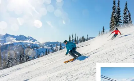  ??  ?? Clockwise from above: Whistler is a popular destinatio­n for skiing and other snow sports; new rules require you to wear a face mask on lifts; seafood at the recently launched Braidwood Tavern.