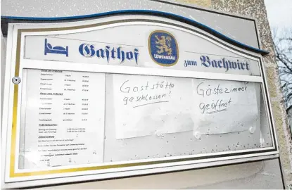  ??  ?? Im Gasthof zum Bachwirt ist der Gaststätte­nbetrieb zu Ende gegangen. Nur die Fremdenzim­mer bleiben.