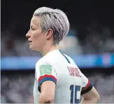  ?? FRANCISCO SECO THE ASSOCIATED PRESS ?? Megan Rapinoe says it’s “ridiculous and disappoint­ing” the Women’s World Cup final is being played on the same day as the finals of two major men’s tournament­s.