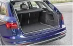  ??  ?? PRACTICALI­TY Mild-hybrid set-up has no effect on the A4’s load-lugging ability, so it remains one of the more practical offerings in the class. Boot capacities are just a little down on those of the BMW 3 Series Touring