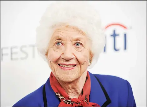  ??  ?? In this Sept 15, 2014 file photo, Charlotte Rae arrives at the 2014 PALEYFEST Fall TV Previews – ‘The Facts of Life’ Reunion in Beverly Hills, California. (AP)