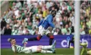  ?? Stuart Wallace/Shuttersto­ck ?? Fashion Sakala fires home Rangers’ equaliser to deny Celtic victory. Photograph: